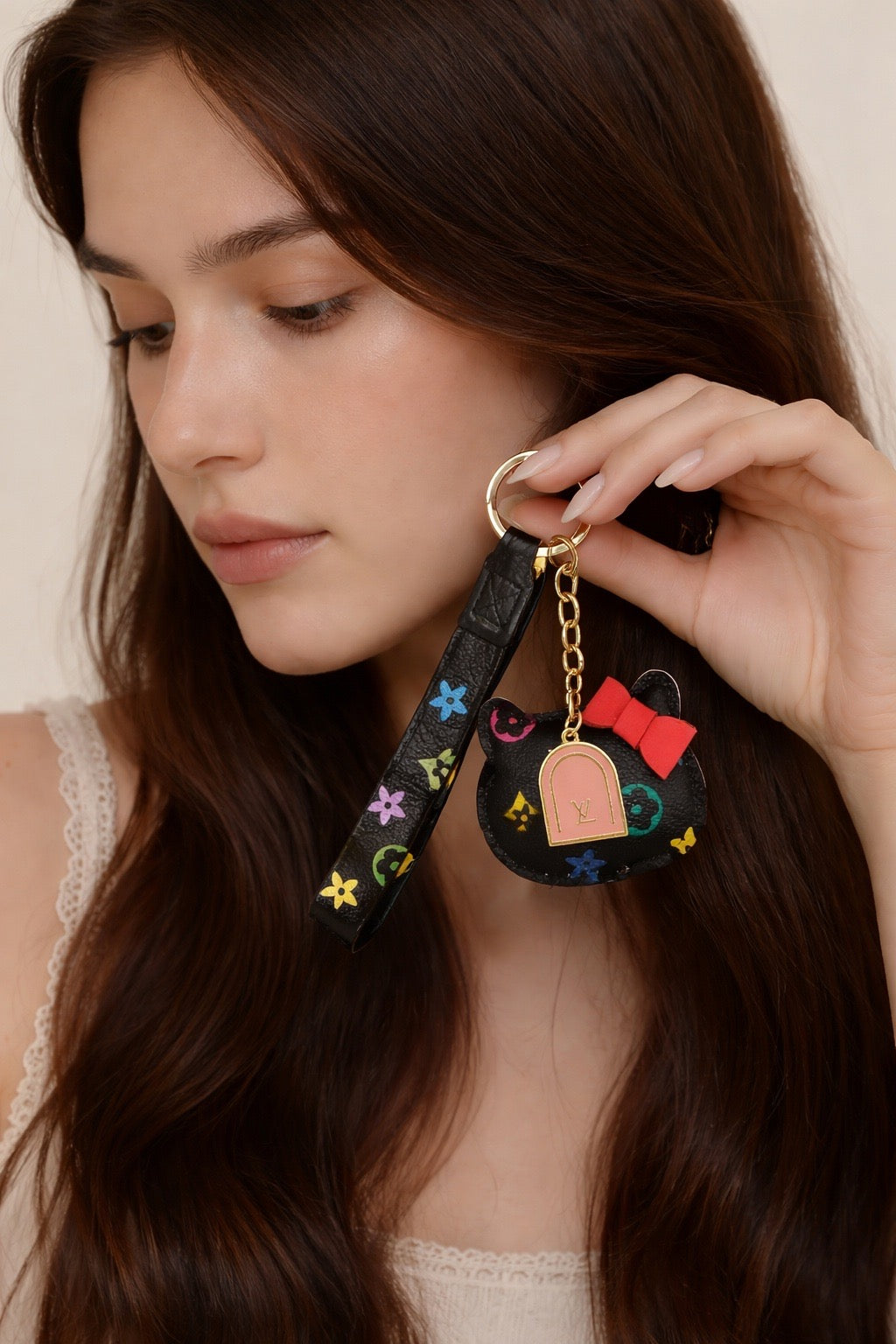 Hello Kitty Pink LV bag charm